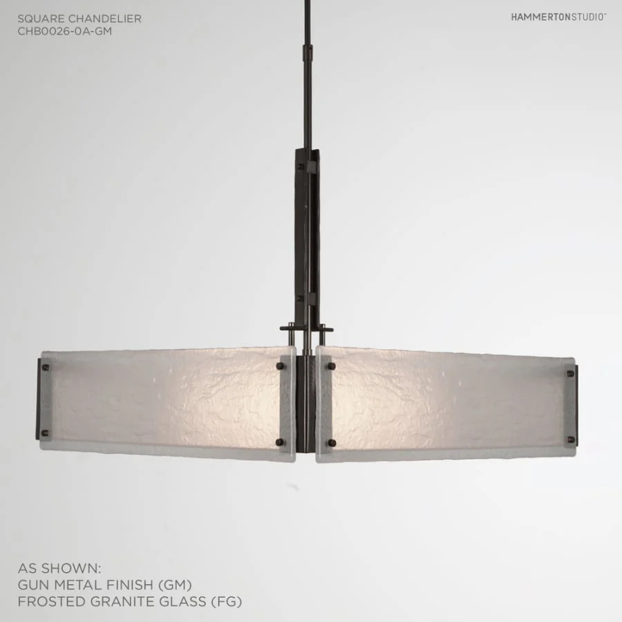 Hammerton Studio Urban Loft 24" Wide Artisan Crafted Chandelier with Hand Textured Glass - Image 3