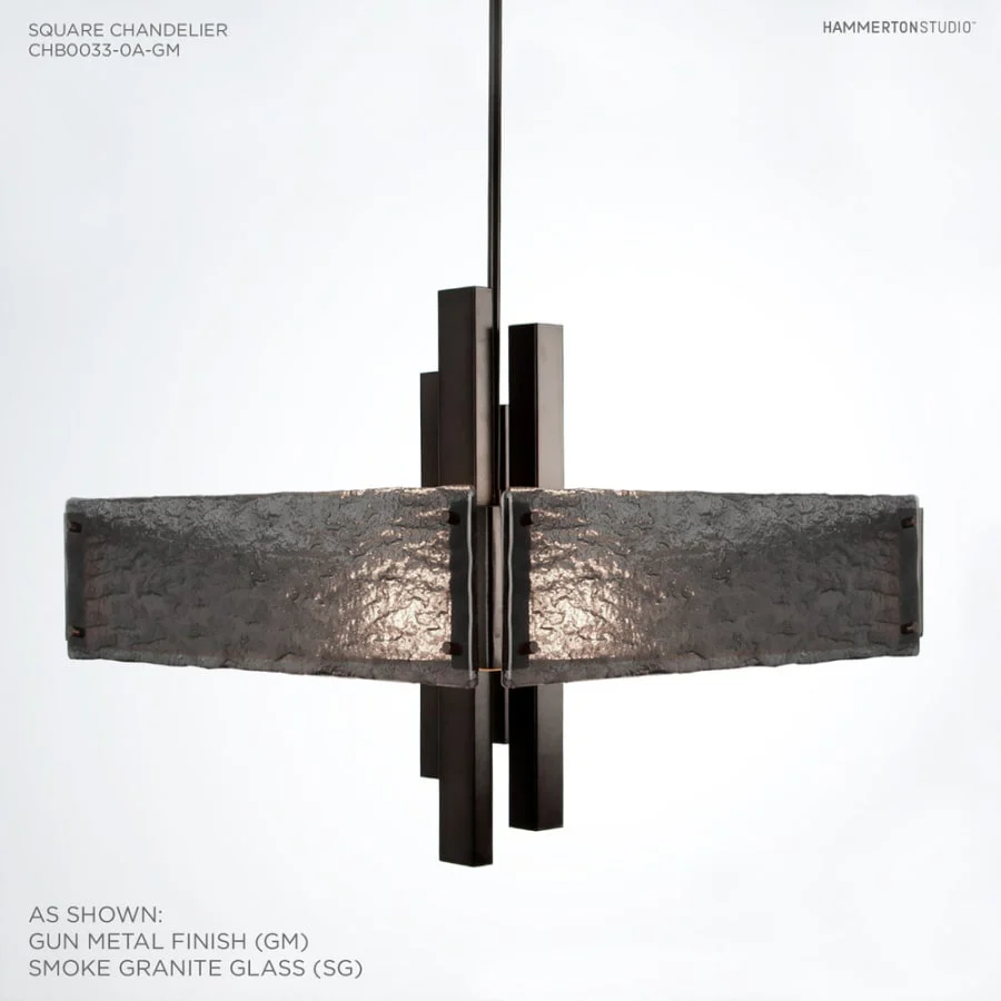 Hammerton Studio Carlyle 24" Wide Artisan Crafted Chandelier with Hand Textured Glass - Image 2