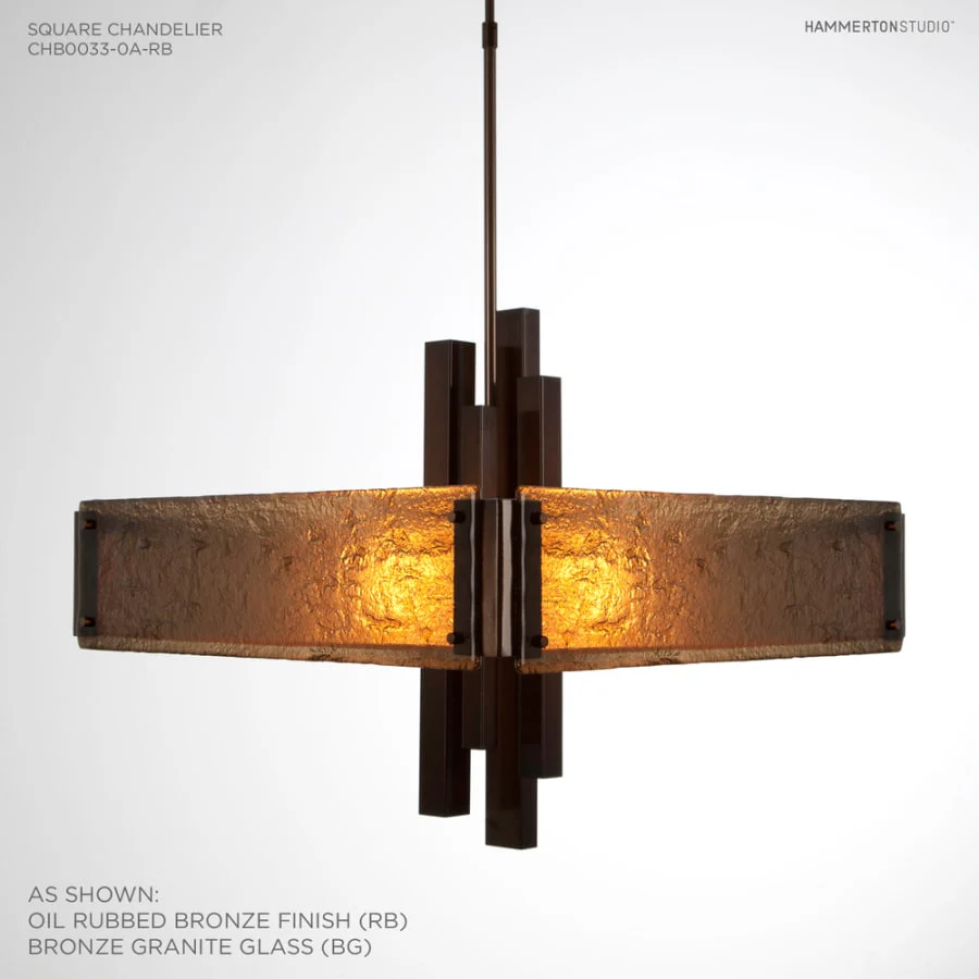 Hammerton Studio Carlyle 24" Wide Artisan Crafted Chandelier with Hand Textured Glass - Image 3