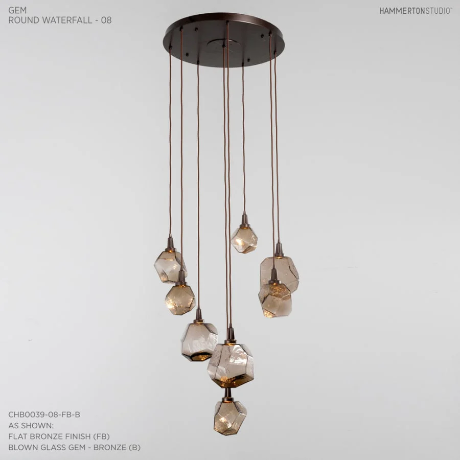Hammerton Studio Gem 28" Wide 8 Light Hand Blown Glass LED Pendant - Image 2