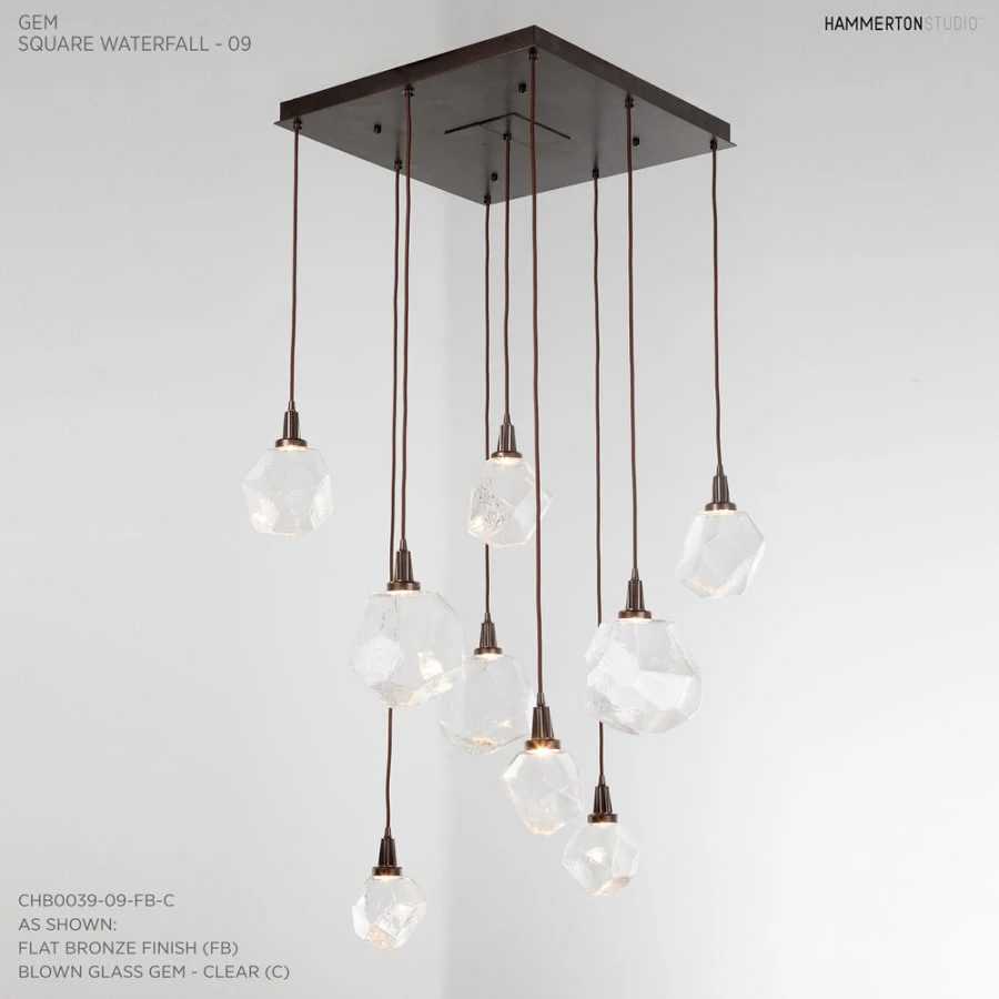 Hammerton Studio Gem 30" Wide 9 Light Hand Blown Glass LED Pendant - Image 2