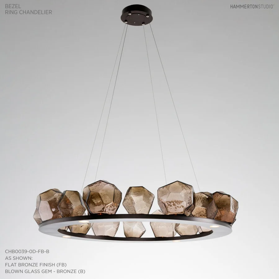 Hammerton Studio Gem 48" Wide 20 Light Hand Blown Glass LED Ring Chandelier - Image 2