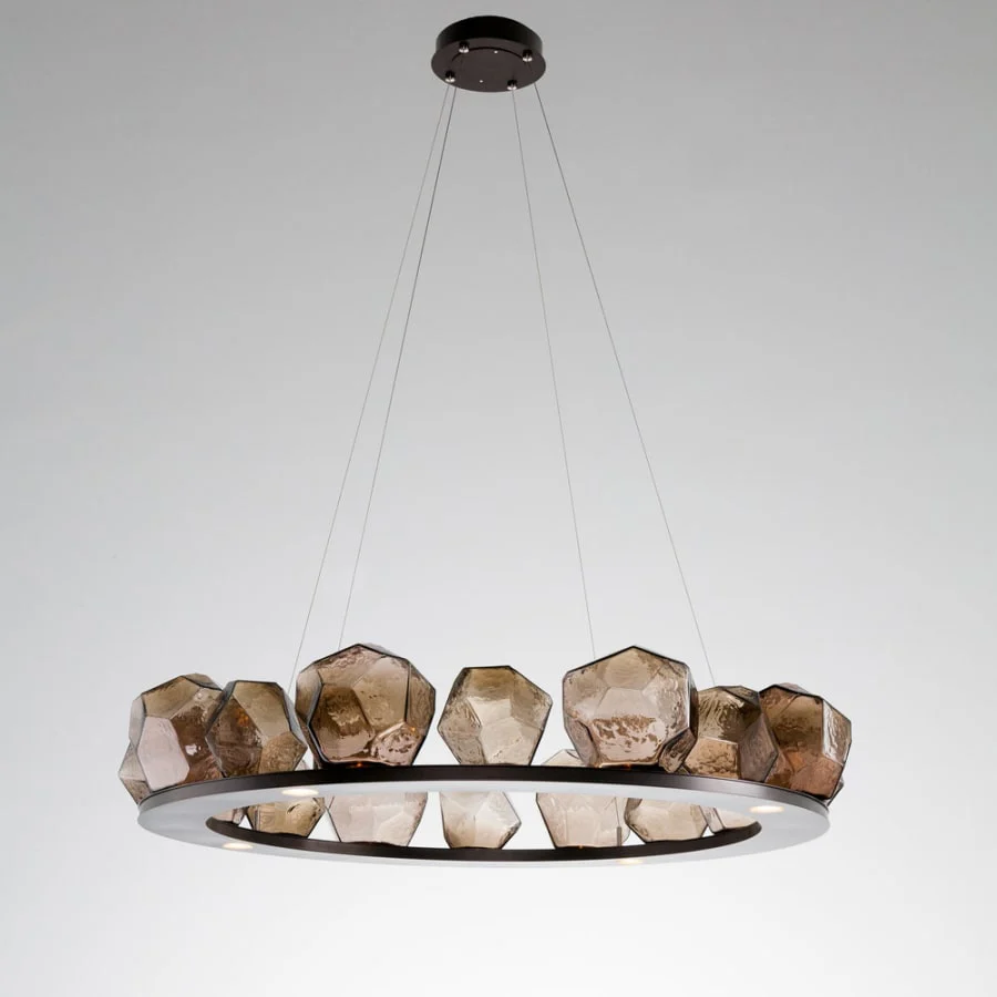 Hammerton Studio Gem 48" Wide 20 Light Hand Blown Glass LED Ring Chandelier - Image 3
