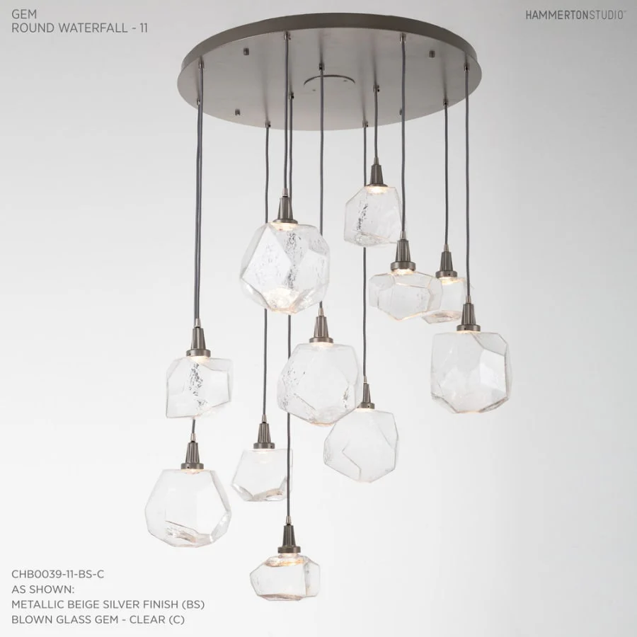 Hammerton Studio Gem 35" Wide 11 Light Hand Blown Glass LED Pendant - Image 2
