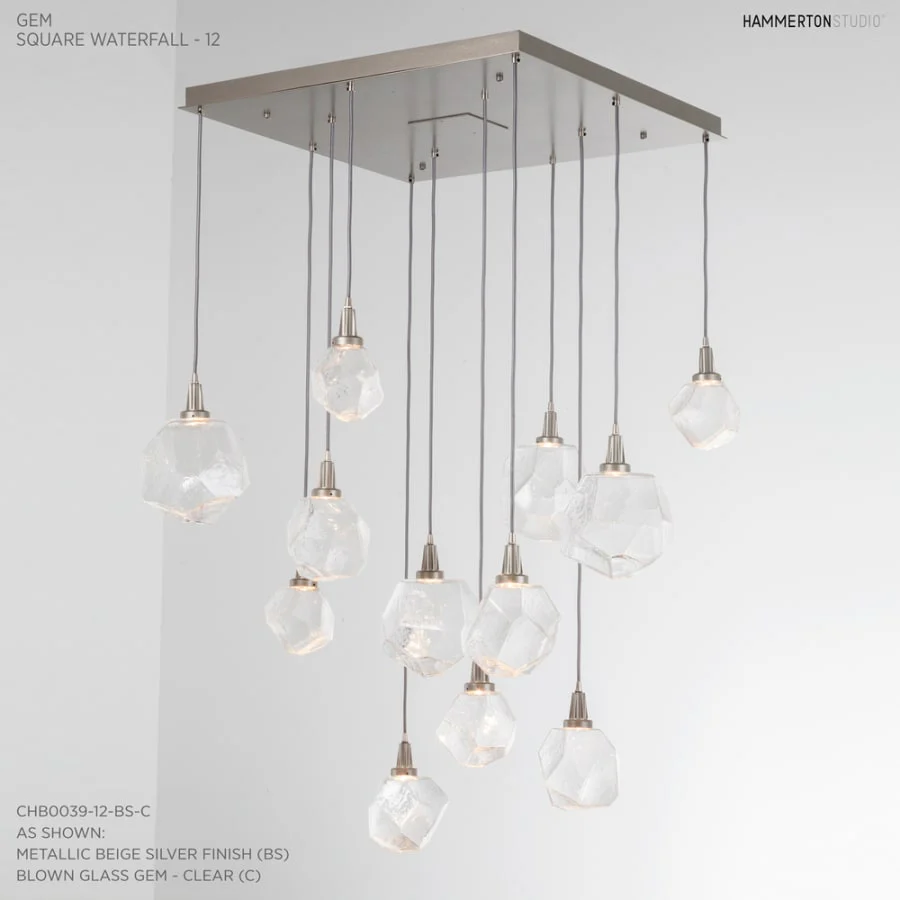 Hammerton Studio Gem 36" Wide 12 Light Hand Blown Glass LED Pendant - Image 2