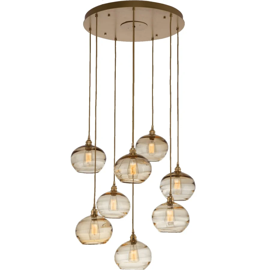 Hammerton Studio Coppa 29" Wide Artisan Crafted Optic Glass 8 Light Pendant - Image 1