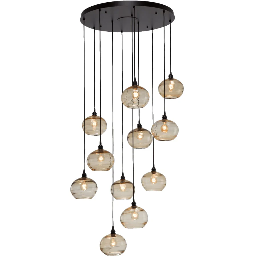 Hammerton Studio Coppa 35" Wide Artisan Crafted Optic Glass 11 Light Pendant - Image 1