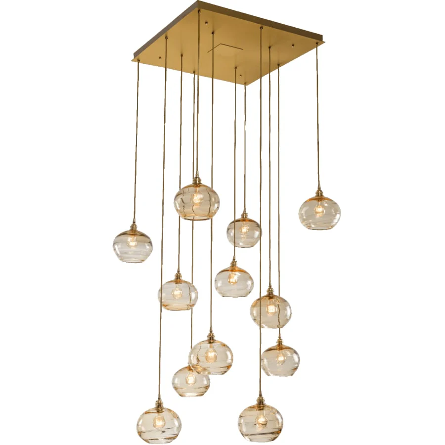 Hammerton Studio Coppa 36" Wide Artisan Crafted Optic Glass 12 Light Pendant - Image 1