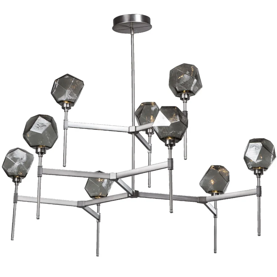 Hammerton Studio Gem 55" Wide 9 Light Hand Blown Glass LED 2 Tier Chandelier - Image 1