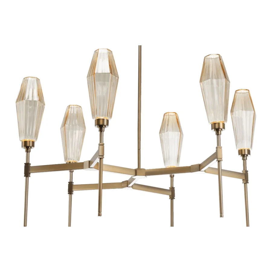 Hammerton Studio Aalto 37" Wide Artisan Crafted Geometric Optic Glass 6 Light Chandelier - Image 2