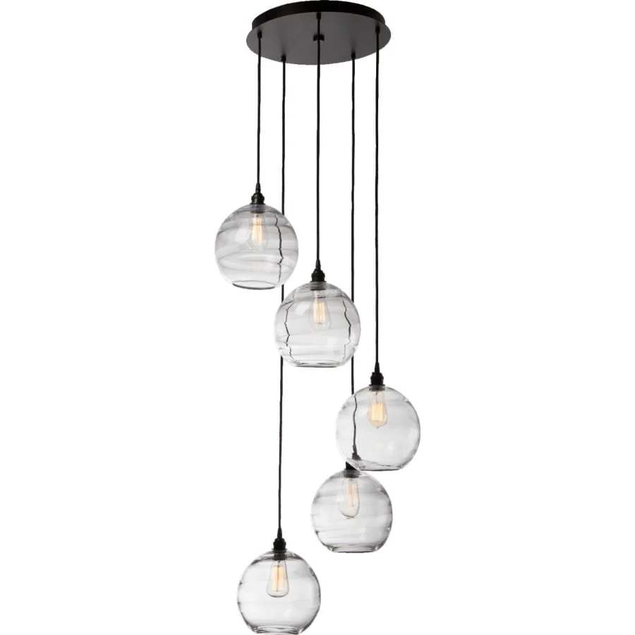 Hammerton Studio Terra 23" Wide Artisan Crafted Optic Glass 5 Light Pendant - Image 2