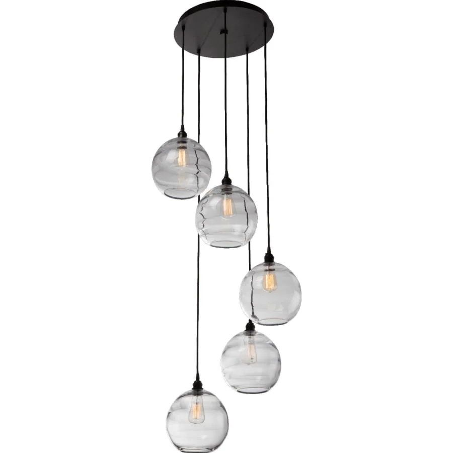 Hammerton Studio Terra 23" Wide Artisan Crafted Optic Glass 5 Light Pendant - Image 3
