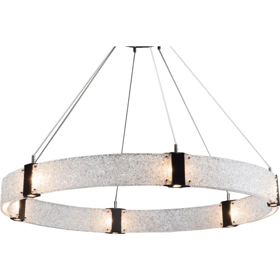 Hammerton Studio Parallel 48" Wide Artisan Crafted LED Chandelier with Hand Textured Glass - Image 1