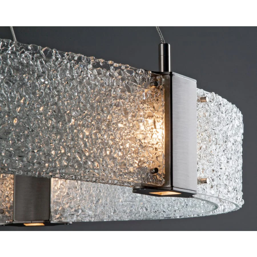 Hammerton Studio Parallel 48" Wide Artisan Crafted LED Chandelier with Hand Textured Glass - Image 2