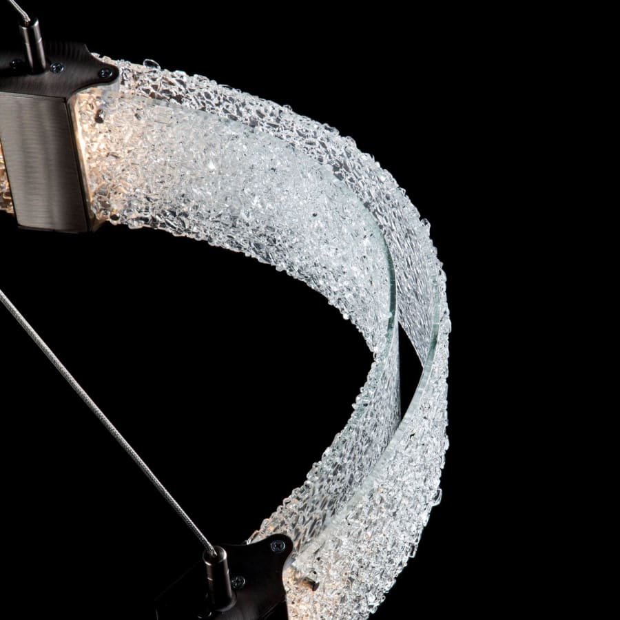 Hammerton Studio Parallel 48" Wide Artisan Crafted LED Chandelier with Hand Textured Glass - Image 3