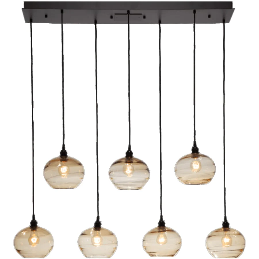 Hammerton Studio Coppa 48" Wide Artisan Crafted Optic Glass 5 Light Linear Pendant - Image 1