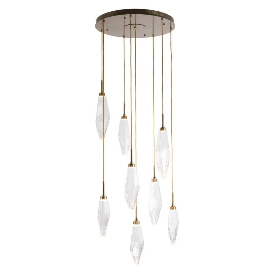 Hammerton Studio Rock Crystal 26" Wide 8 Light Hand Blown Glass Linear LED Pendant - Image 1
