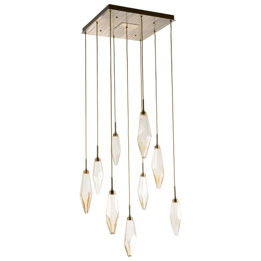 Hammerton Studio Rock Crystal 26" Wide 9 Light Hand Blown Glass Linear LED Pendant - Image 1