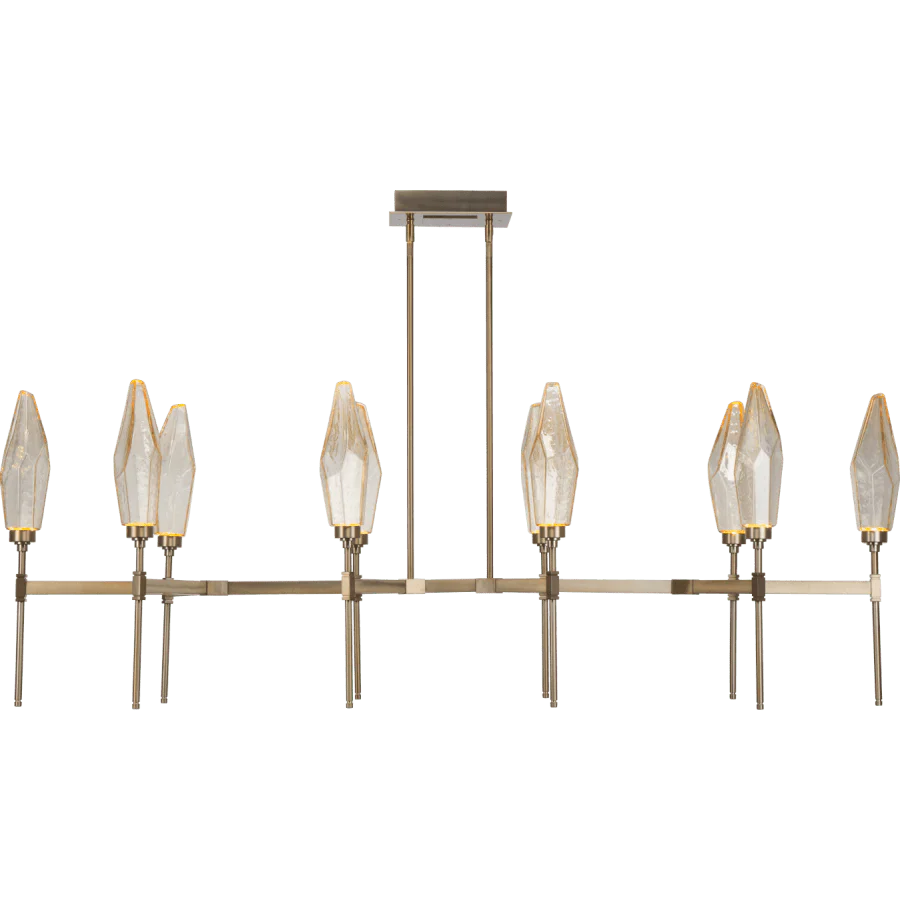 Hammerton Studio Rock Crystal 67" Wide 10 Light Hand Blown Glass Linear LED Chandelier - Image 2