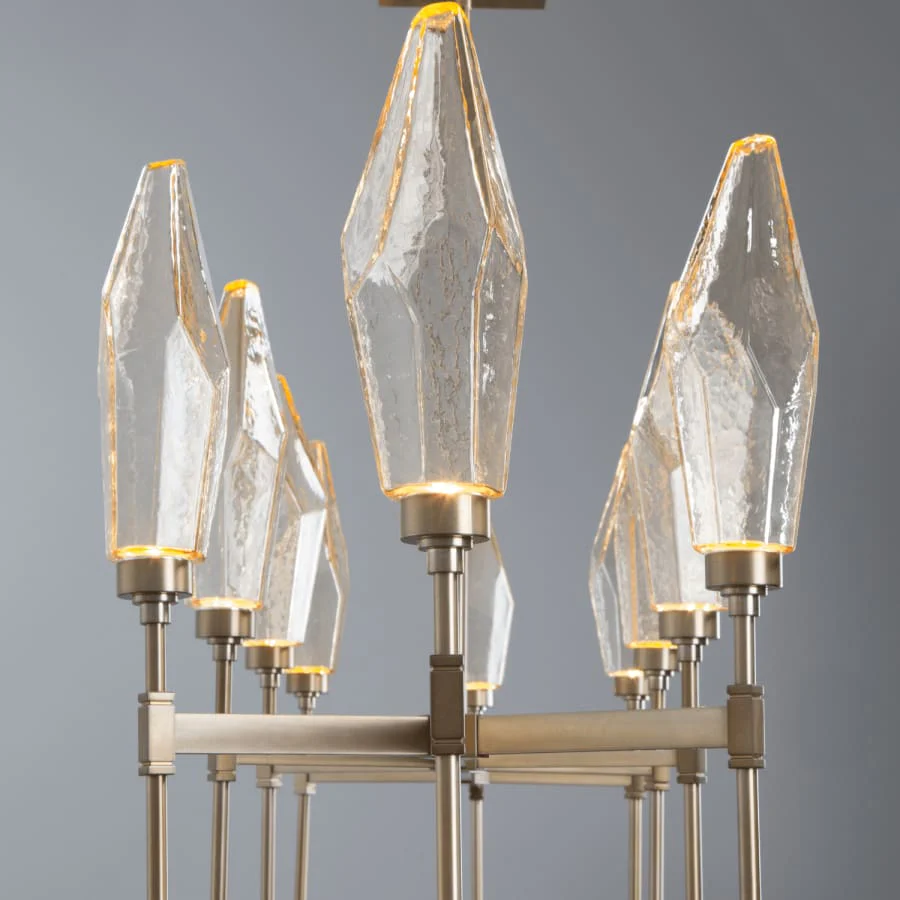 Hammerton Studio Rock Crystal 67" Wide 10 Light Hand Blown Glass Linear LED Chandelier - Image 3