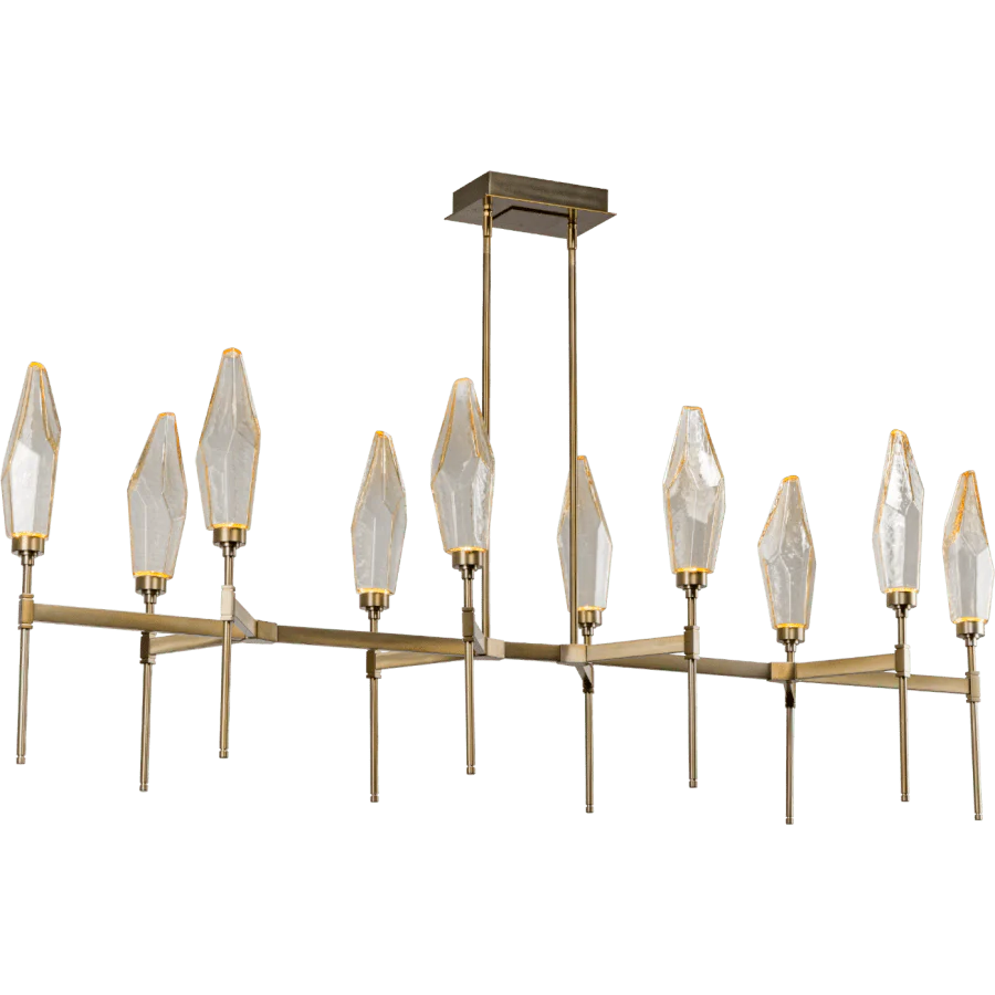Hammerton Studio Rock Crystal 67" Wide 10 Light Hand Blown Glass Linear LED Chandelier - Image 1