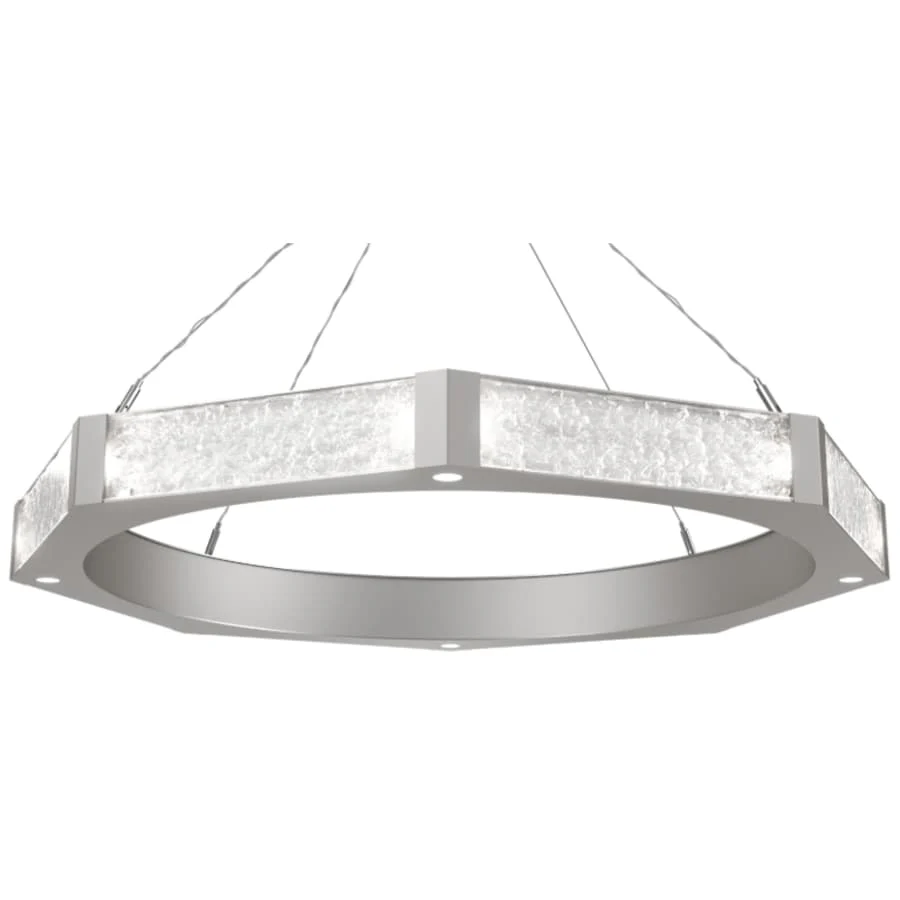 Hammerton Studio Glacier Single Light 48" Wide LED Ring Chandelier with Cast Glass Shades - Image 1