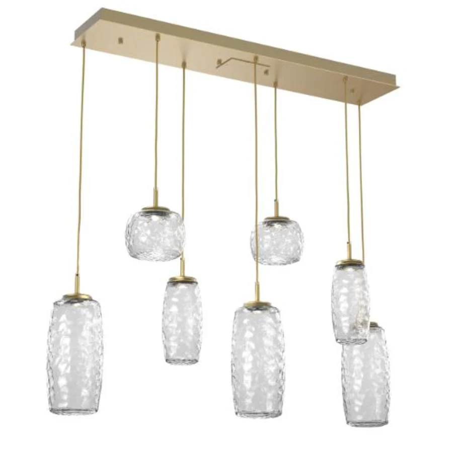 Hammerton Studio Vessel Linear 7 Pendant Chandelier with Clear Glass - Image 1