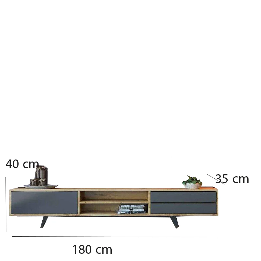 ترابيزة تليفزيون مع أرفف 35×180سم - NAG95 - Image 2