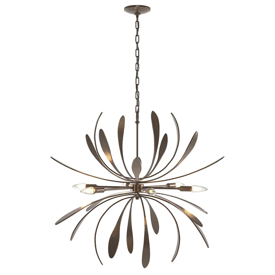 Hubbardton Forge Dahlia 6 Light 33" Wide Taper Candle Style Chandelier - Image 1