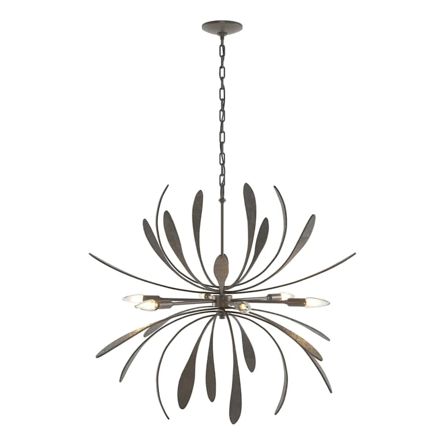 Hubbardton Forge Dahlia 6 Light 33" Wide Taper Candle Style Chandelier - Image 3