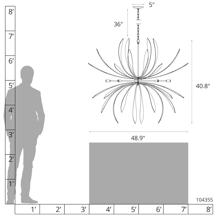 Hubbardton Forge Dahlia 10 Light 49" Wide Abstract Sputnik Chandelier - Image 2