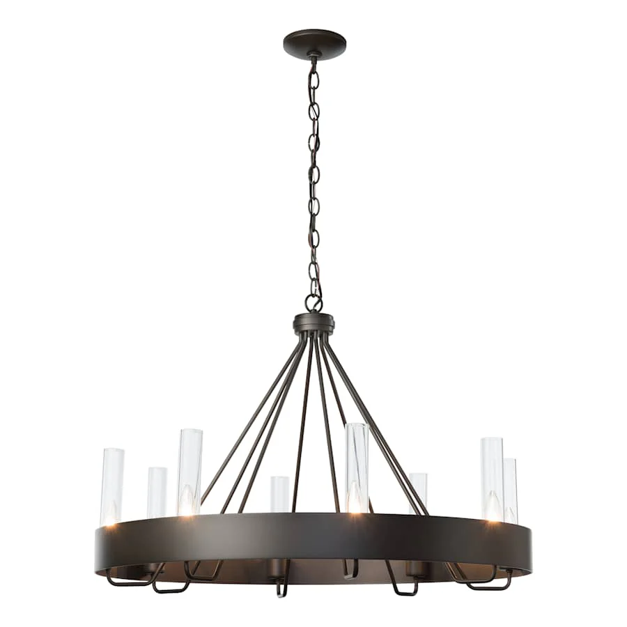 Hubbardton Forge Banded 8 Light 32" Wide Ring Chandelier - Image 1