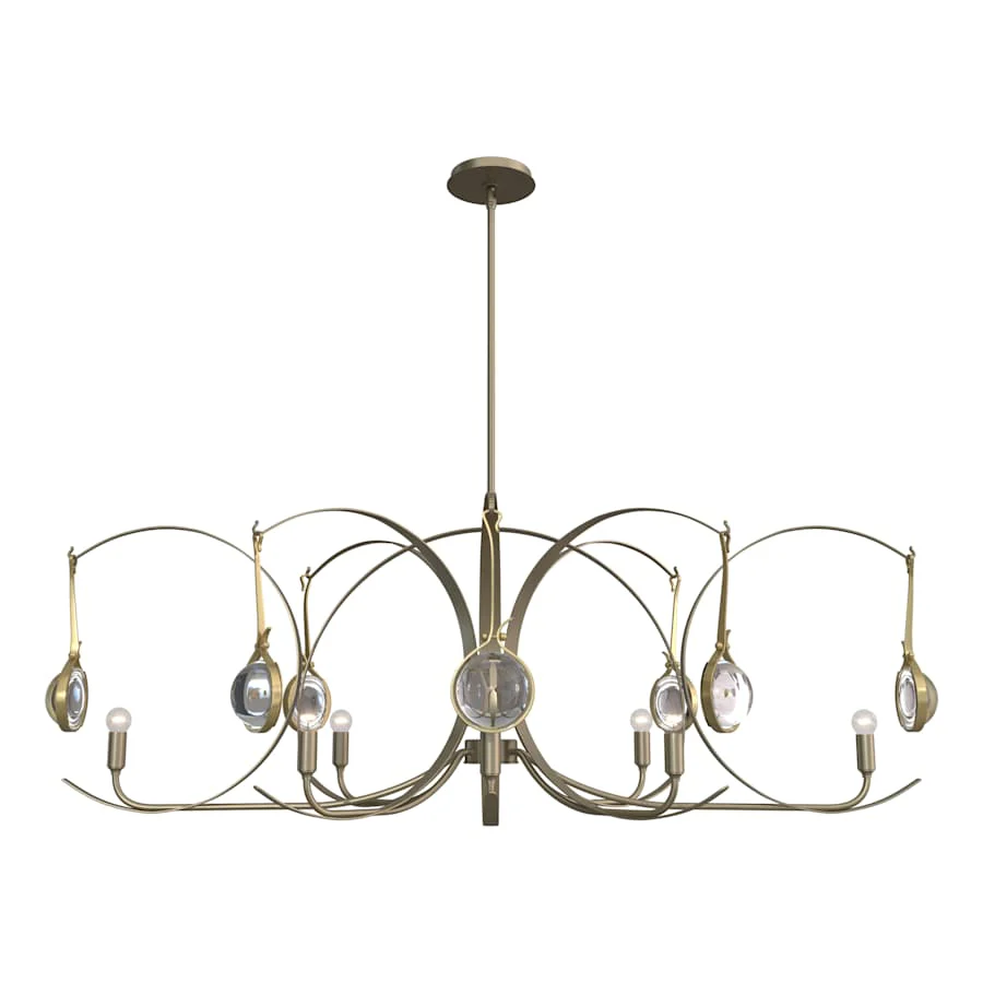 Hubbardton Forge Optic 8 Light 51" Wide Abstract Linear Pendant - Image 1