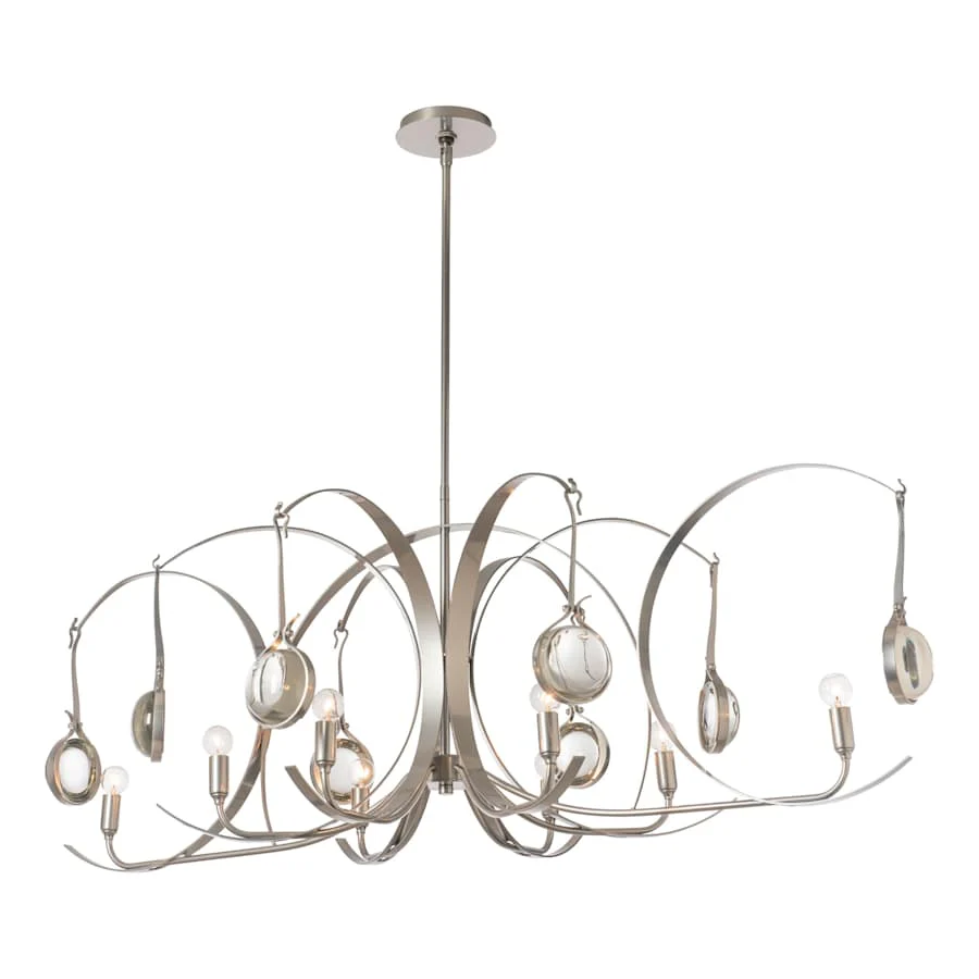 Hubbardton Forge Optic 8 Light 51" Wide Abstract Linear Pendant - Image 2
