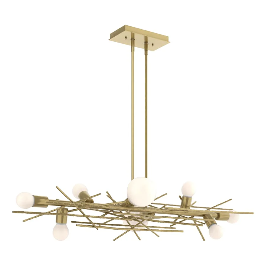 Hubbardton Forge Brindille 8 Light 54" Wide LED Abstract Linear Pendant - Image 1