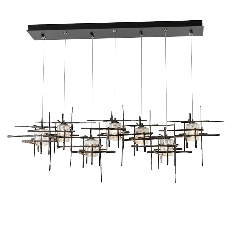 Hubbardton Forge Tura 7 Light 54" Wide Abstract Linear Pendant - Image 1