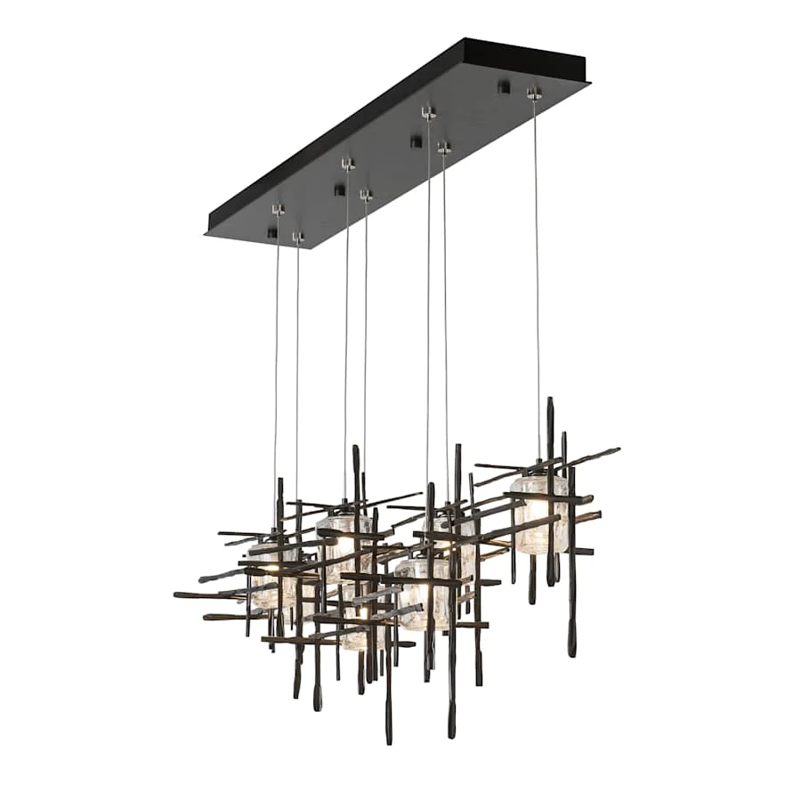 Hubbardton Forge Tura 7 Light 54" Wide Abstract Linear Pendant - Image 3