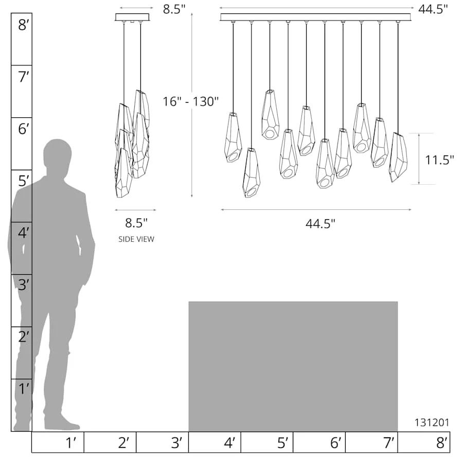 Hubbardton Forge Luma 10 Light 45" Wide Linear Pendant - Image 3