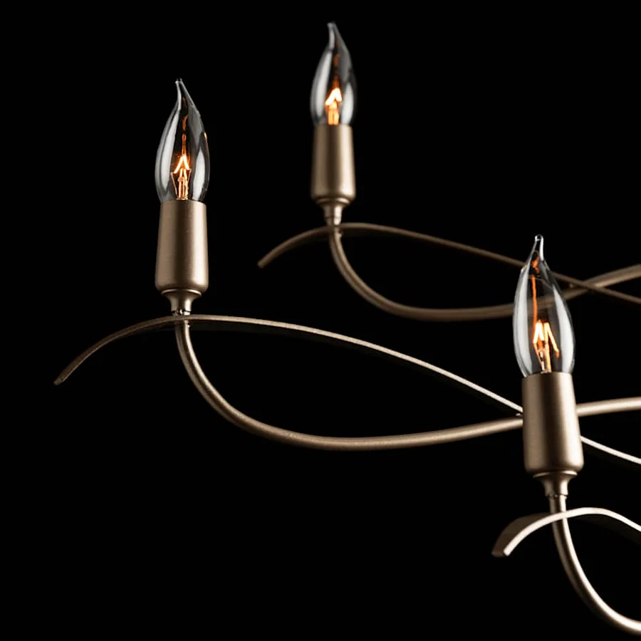 Hubbardton Forge Willow 6 Light 44" Wide Taper Candle Linear Chandelier - Image 2