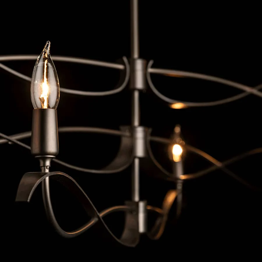 Hubbardton Forge Willow 6 Light 60" Wide Taper Candle Linear Chandelier - Image 3