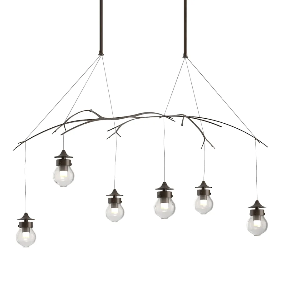 Hubbardton Forge Kiwi 6 Light 37" Wide Suspension Linear Pendant - Image 1