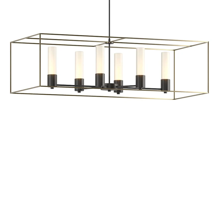 Hubbardton Forge Portico 6 Light 42" Wide Pillar Candle Linear Chandelier - Image 1