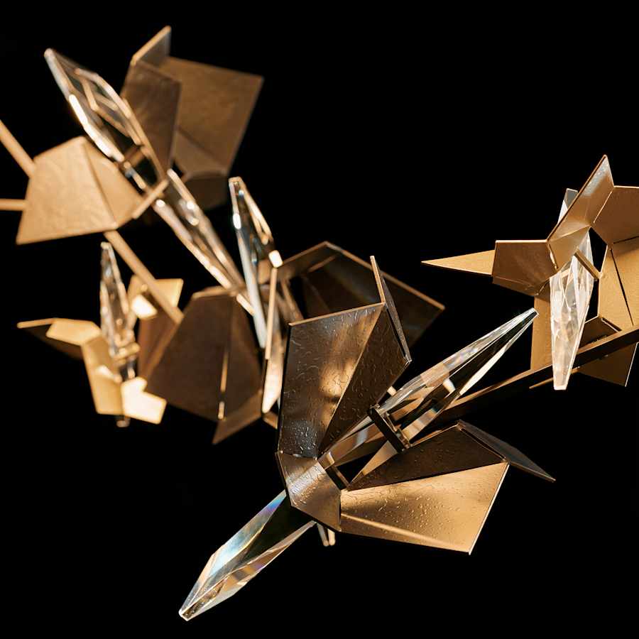 Hubbardton Forge Belladonna 50" Wide LED Crystal Abstract Chandelier - Image 3