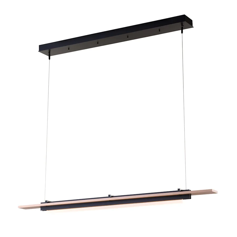 Hubbardton Forge Plank 48" Wide LED Wood Linear Pendant - Image 1