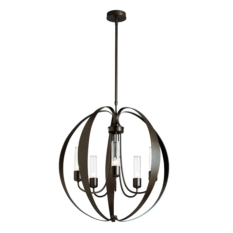Hubbardton Forge Pomme 5 Light 30" Wide Outdoor Pillar Candle Pendant - Image 1