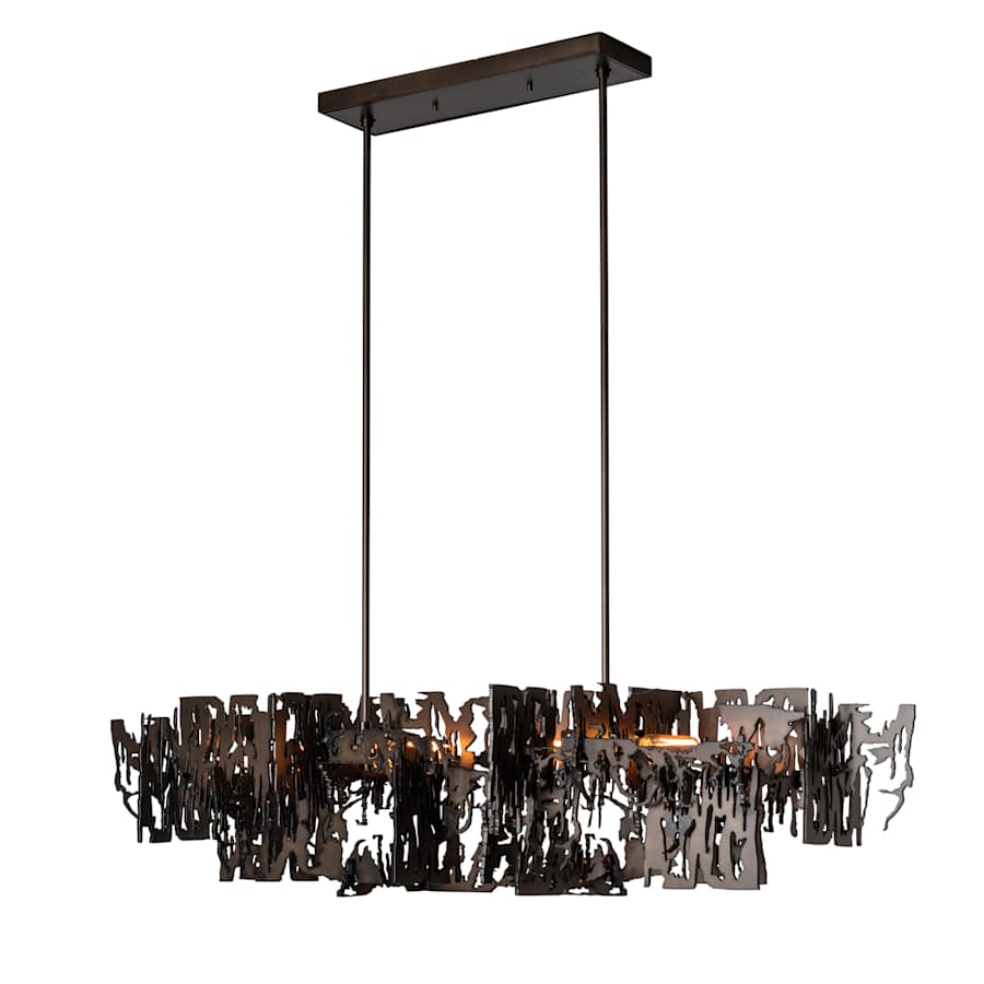 Hubbardton Forge Brutus 4 Light 14" Wide Abstract Linear Pendant - Image 1