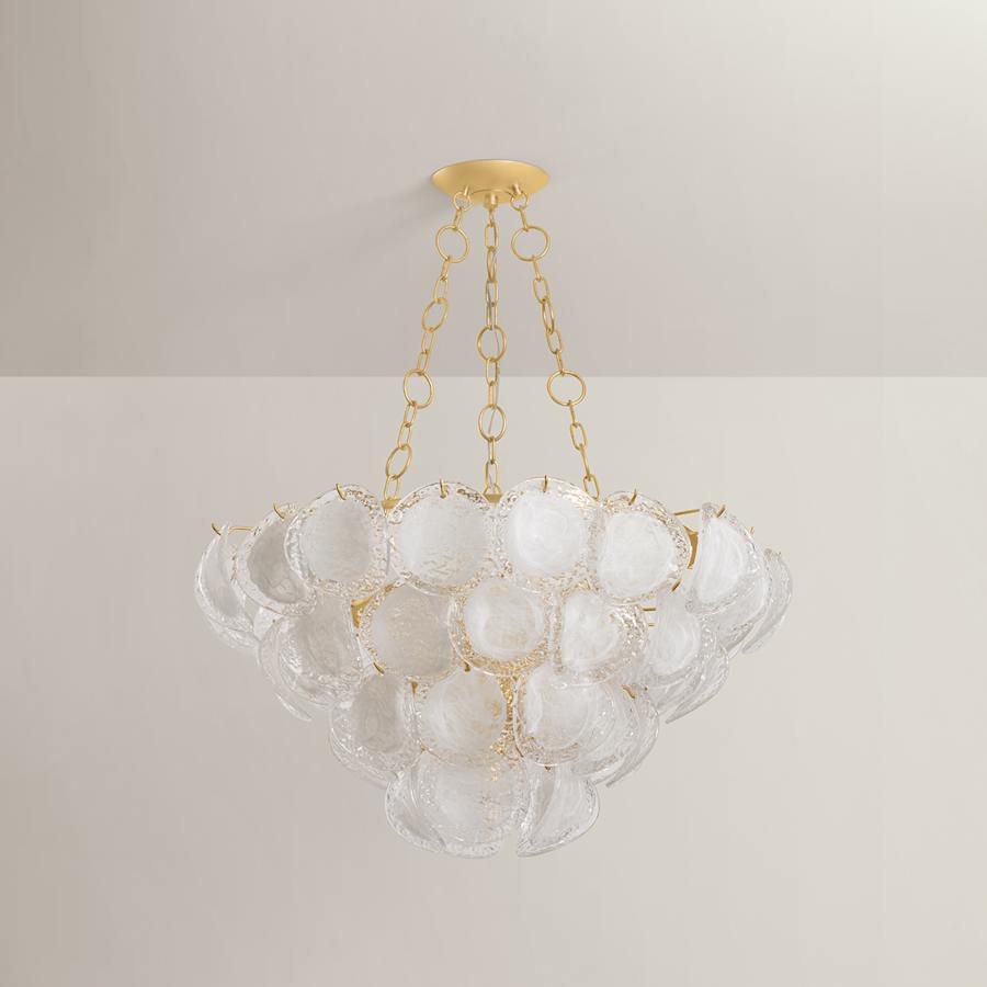 Hudson Valley Lighting Cedar Hill 9 Light 39" Wide Waterfall Chandelier with Piastre Glass Shades - Image 2