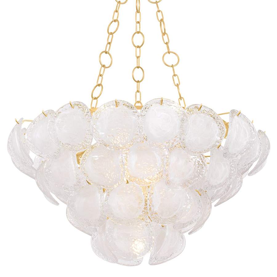 Hudson Valley Lighting Cedar Hill 9 Light 39" Wide Waterfall Chandelier with Piastre Glass Shades - Image 1
