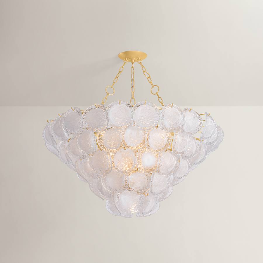 Hudson Valley Lighting Cedar Hill 17 Light 47" Wide Waterfall Chandelier with Piastre Glass Shades - Image 3