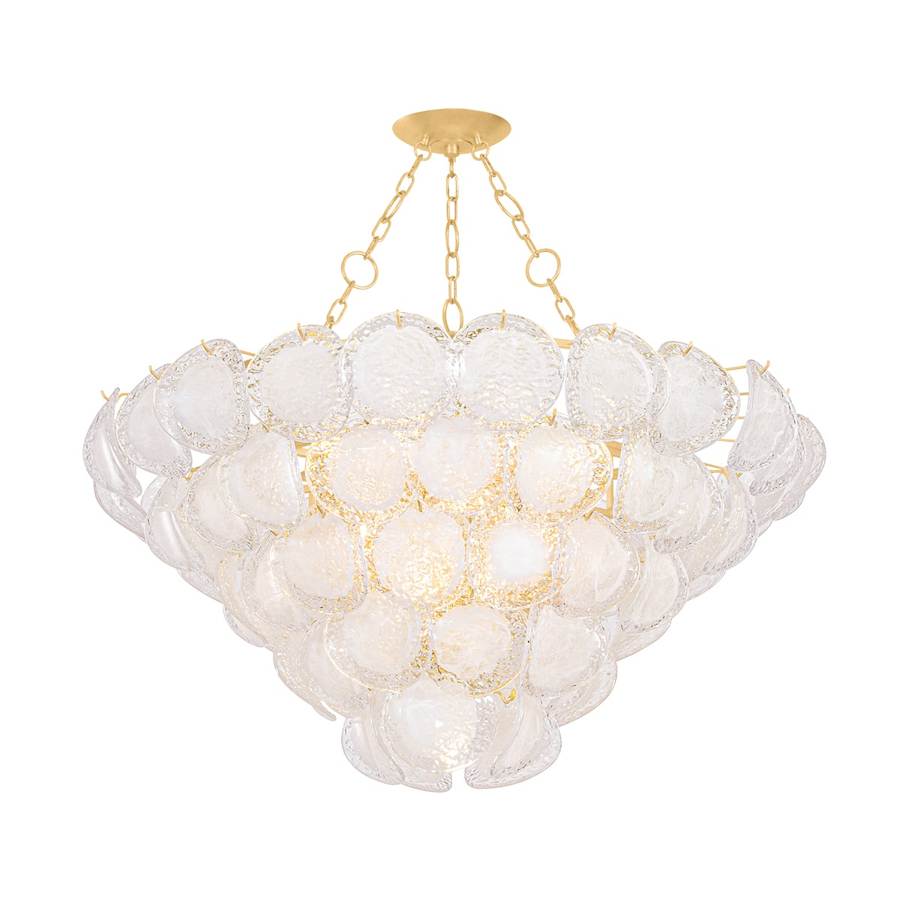Hudson Valley Lighting Cedar Hill 17 Light 47" Wide Waterfall Chandelier with Piastre Glass Shades - Image 1